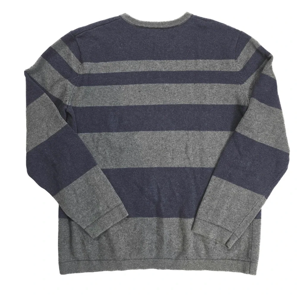 Banana Republic Blue Gray Striped V Neck Pullover Sweater‎ Men's Size Large